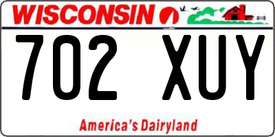 WI license plate 702XUY