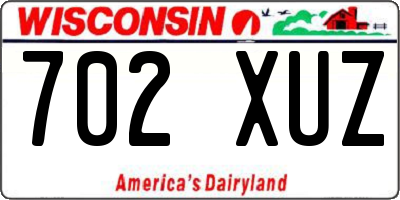 WI license plate 702XUZ