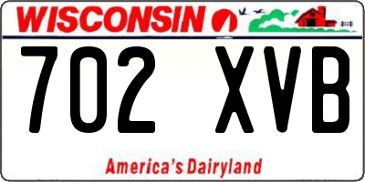 WI license plate 702XVB