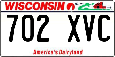 WI license plate 702XVC