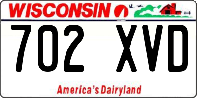 WI license plate 702XVD