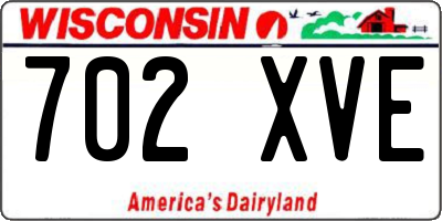 WI license plate 702XVE