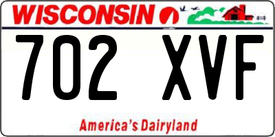 WI license plate 702XVF