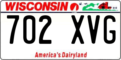 WI license plate 702XVG