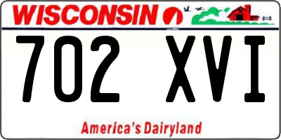 WI license plate 702XVI