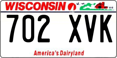 WI license plate 702XVK