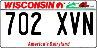 WI license plate 702XVN