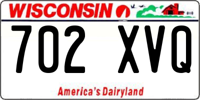 WI license plate 702XVQ