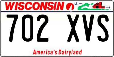 WI license plate 702XVS