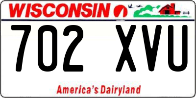 WI license plate 702XVU
