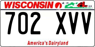 WI license plate 702XVV