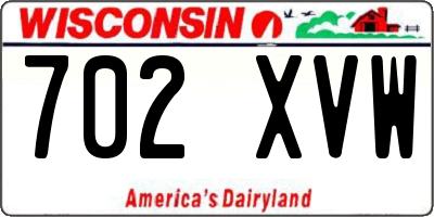 WI license plate 702XVW
