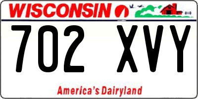 WI license plate 702XVY