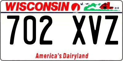 WI license plate 702XVZ