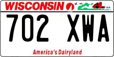 WI license plate 702XWA