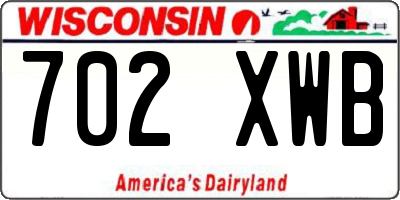 WI license plate 702XWB