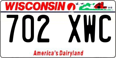 WI license plate 702XWC