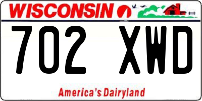 WI license plate 702XWD