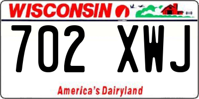 WI license plate 702XWJ