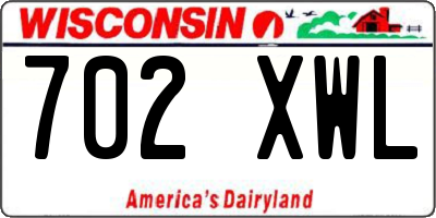WI license plate 702XWL