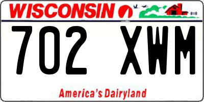 WI license plate 702XWM