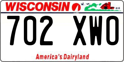 WI license plate 702XWO