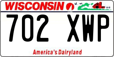 WI license plate 702XWP