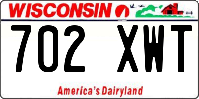 WI license plate 702XWT