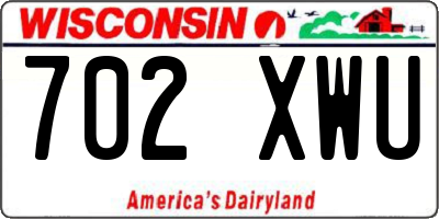 WI license plate 702XWU