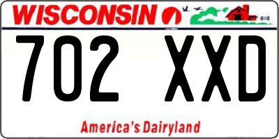 WI license plate 702XXD