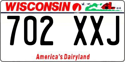 WI license plate 702XXJ