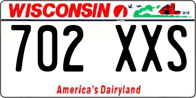 WI license plate 702XXS