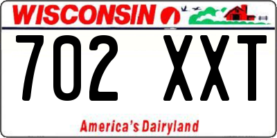 WI license plate 702XXT