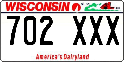 WI license plate 702XXX