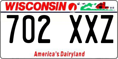 WI license plate 702XXZ