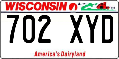 WI license plate 702XYD