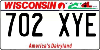 WI license plate 702XYE