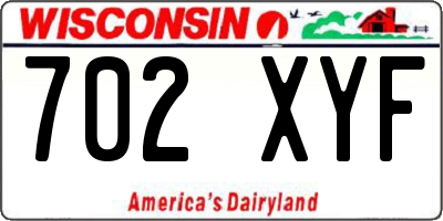 WI license plate 702XYF