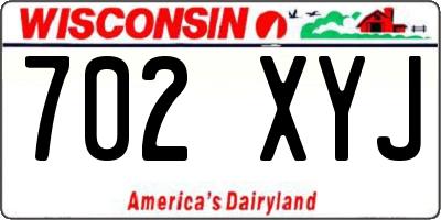 WI license plate 702XYJ