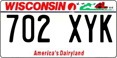 WI license plate 702XYK