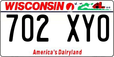 WI license plate 702XYO