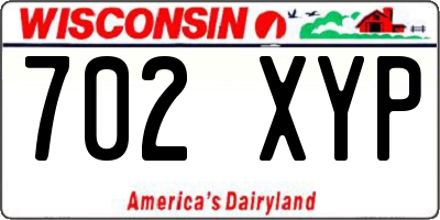 WI license plate 702XYP