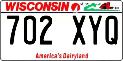 WI license plate 702XYQ