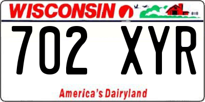 WI license plate 702XYR