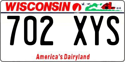 WI license plate 702XYS
