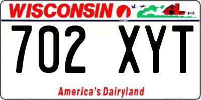WI license plate 702XYT
