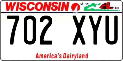 WI license plate 702XYU