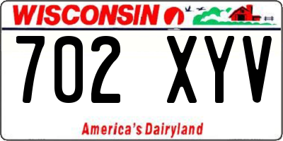 WI license plate 702XYV