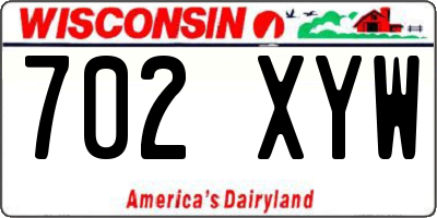 WI license plate 702XYW