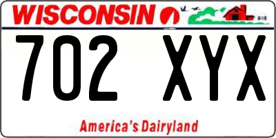 WI license plate 702XYX